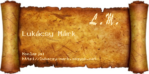 Lukácsy Márk névjegykártya